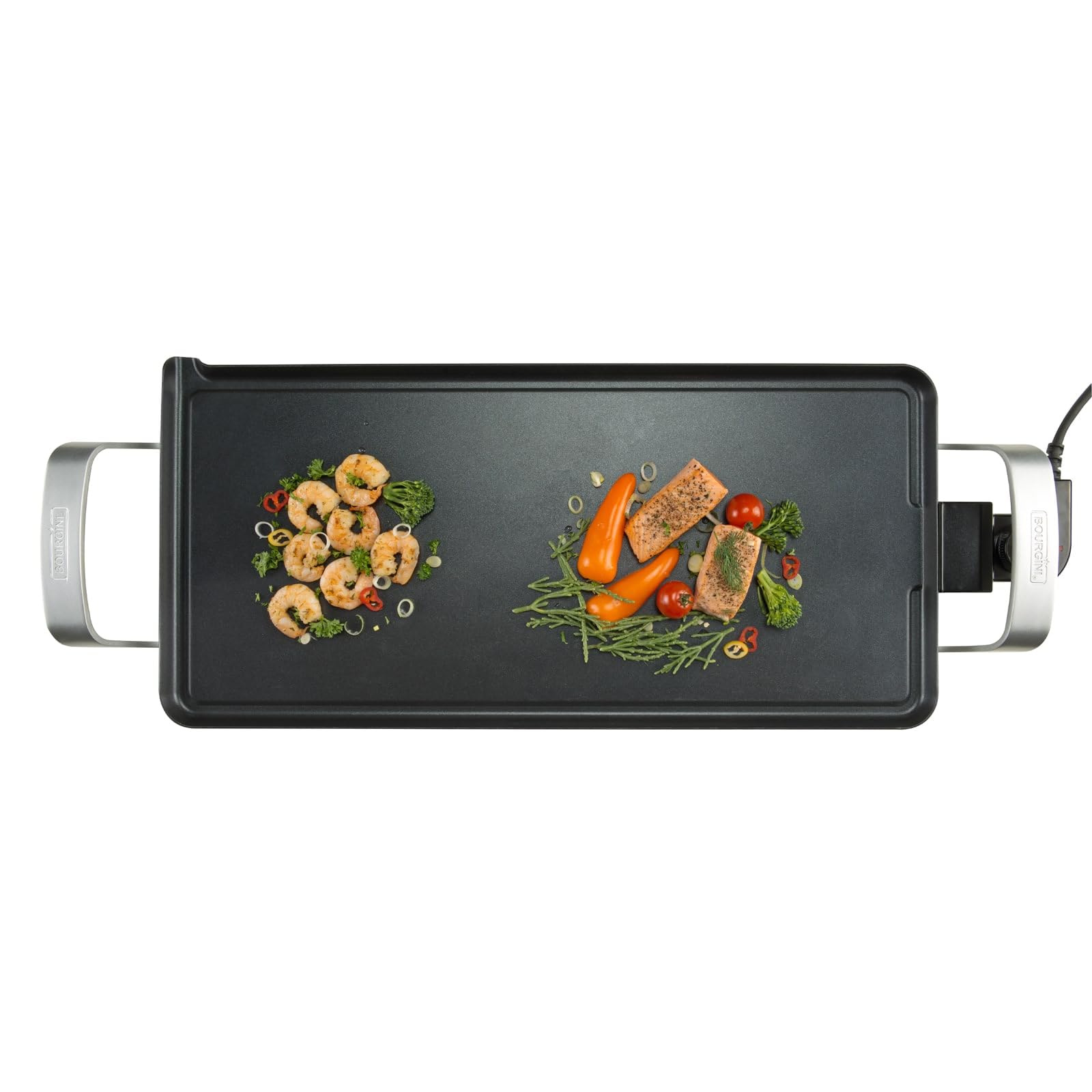 Bourgini Classic Multi Plate - Barbacoa eléctrica de mesa eléctrica - Placa Teppanyaki - Raclette (grande)