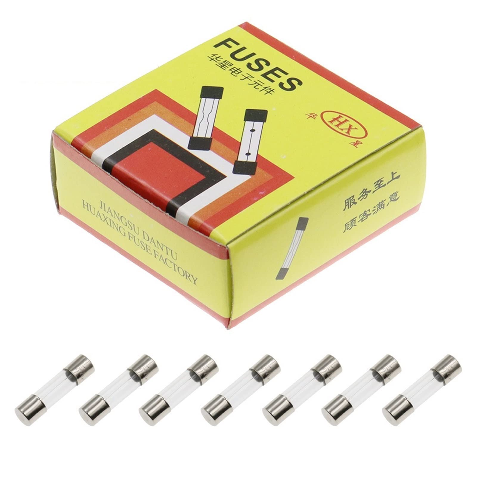 100 Stück 5 x 20 mm flinke Glassicherungen, sortiertes Kit, 250 V, 0,2 A, A, 1 A, A, 3 A, 4 A, A, 6 A, 8 A, 10 A, 15 A, A, 25 A, 30 A, AMP-Röhrensicherungen(F1.25A)