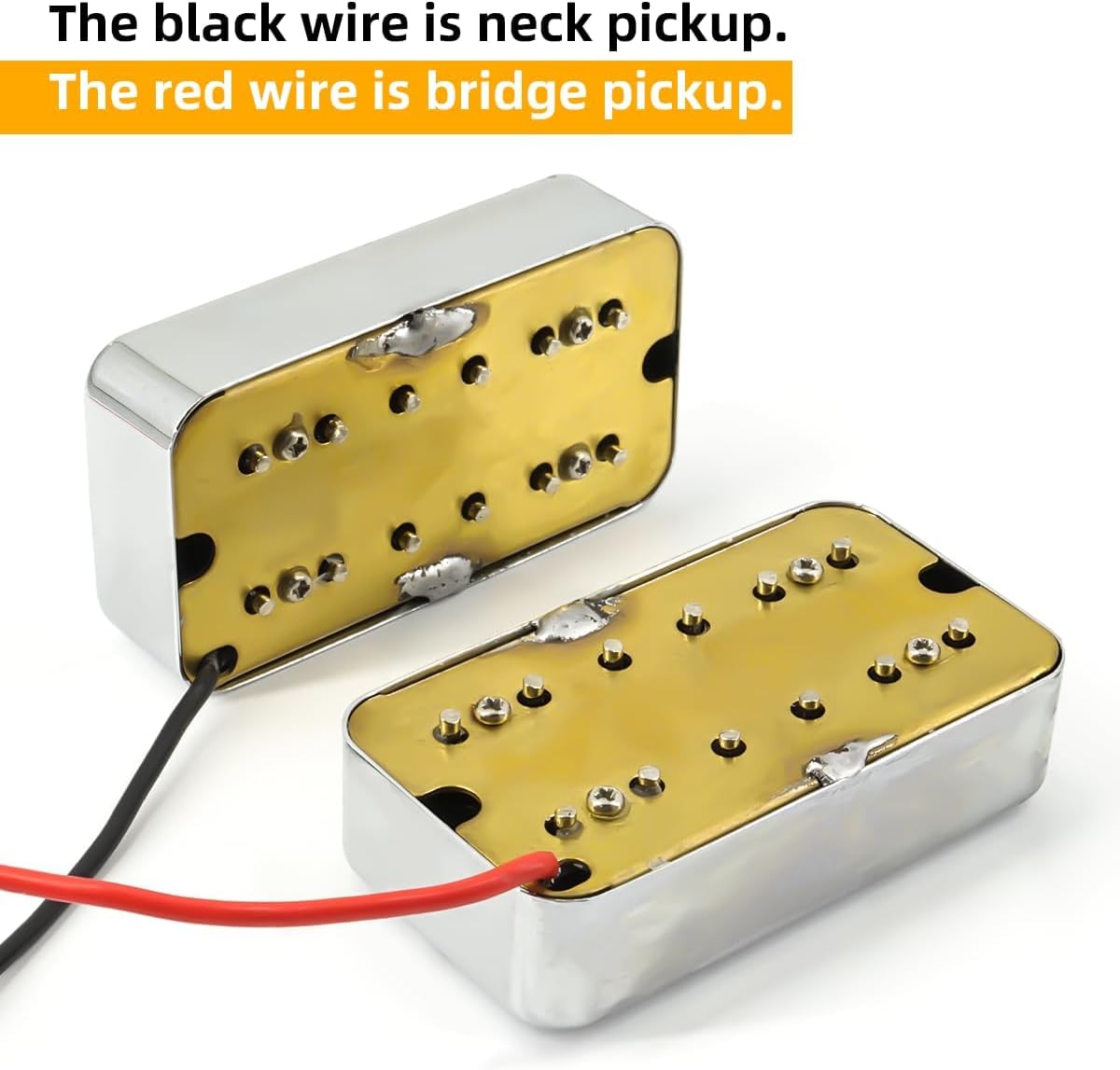 Alnico 5 Humbucker Guitar Pickups,Double Coil Neck and Bridge Electric Guitar Compatible with Les Paul LP Style Electric Guitar Replacement