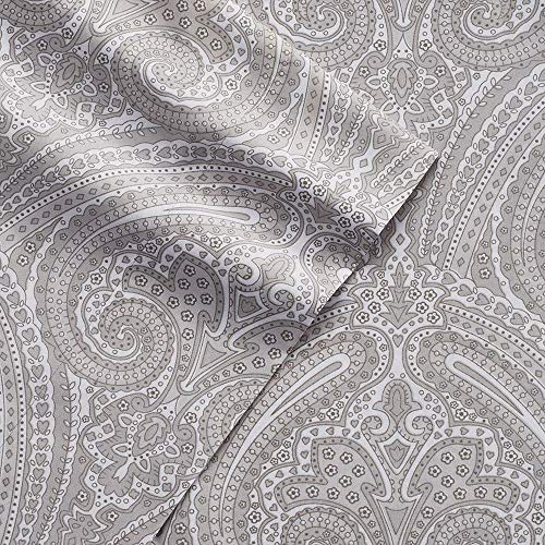 Image of 1500 Supreme Collection Full Sheet Sets Paisley Gray - Luxury Hotel Bed Sheets and Pillowcase Set for Full Mattress - Extra Soft, Elastic Corner Straps, Deep Pocket Sheets, Full, Paisley Gray