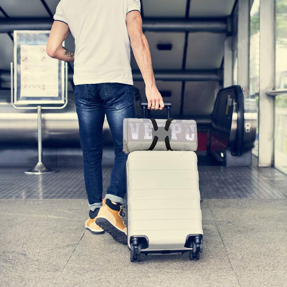 Luggage Straps for suitcases，Bag Bungee for Luggage，Adjustable Size Luggage Straps and Elastic Travel Accessories-Buckle Version(Grey) image 4