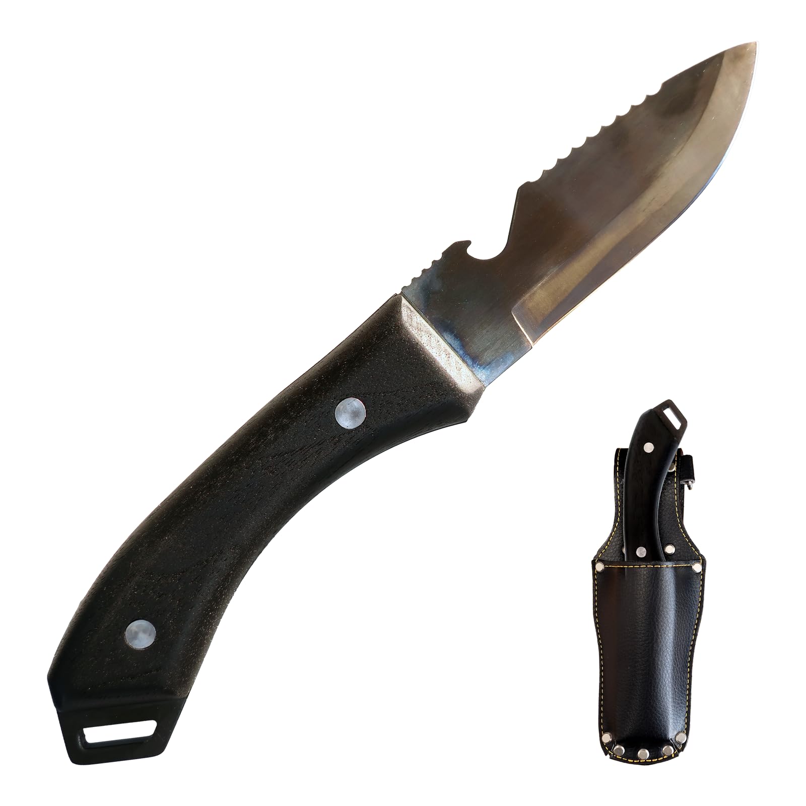 日本刀 残欠 ナイフ ① 樋溝 刀身 ケヤキ柄 キャンプ アウトドア 日本