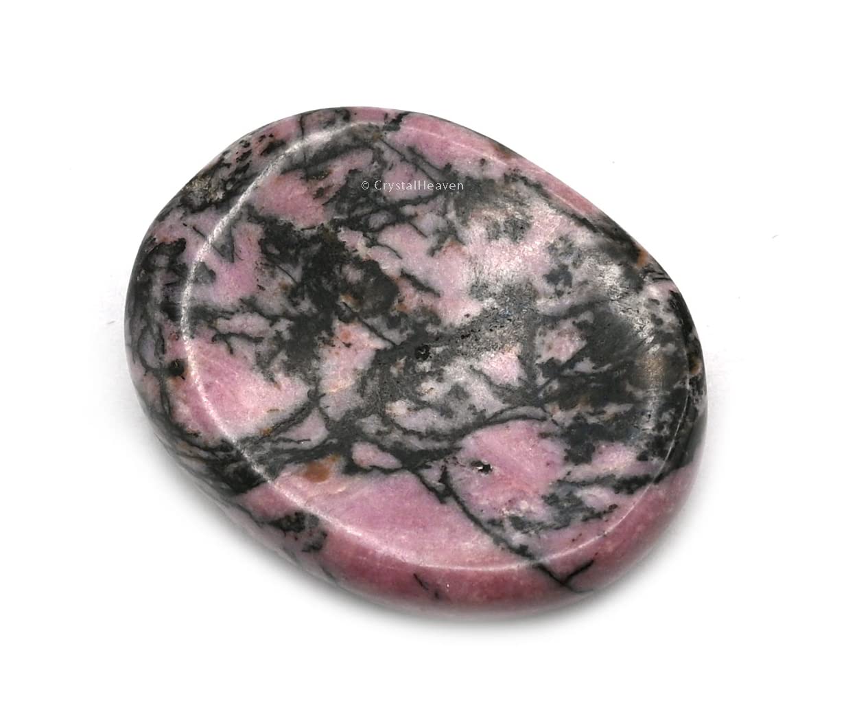 Crystal Heaven Rhodonite Crystal Thumb Worry Pebbles Stones For Anxiety Stress Relief Massage - Aaa Grade Original Healing Gemstone Agate Rubbing Stone For Yoga Meditation Spiritual Reiki Feng Shui