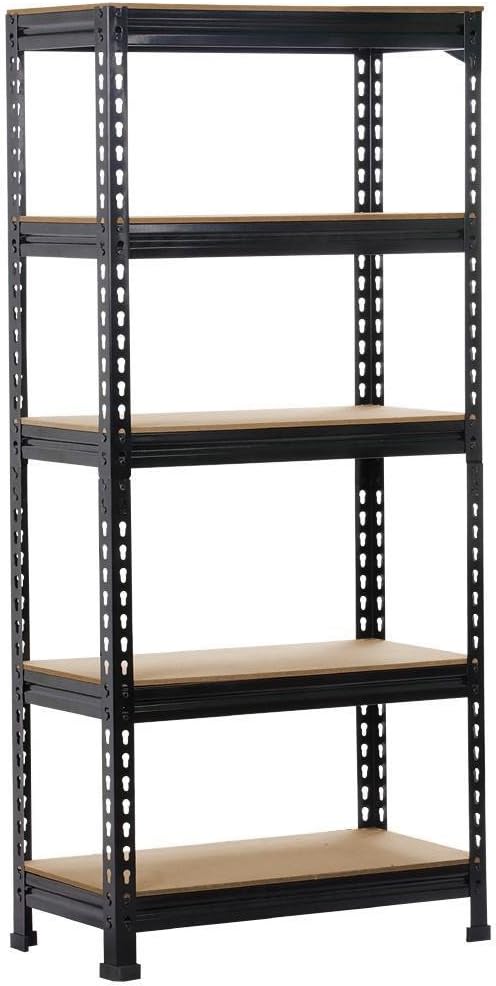 Yaheetech 5-Shelf Shelving Unit Storage Rack Corner Shelf Organization Utility Rack Garage Shelves Display Rack for Home Kitchen Living Room Bedroom Office 59.1’’ Height