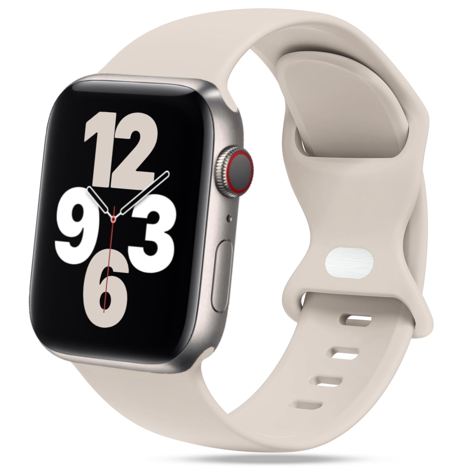 STG Sport Silicone Band Compatible with Apple Watch Band 38mm 40mm 41mm 42mm 44mm 45mm 49mm S/M M/L iWatch Ultra 2/Ultra Series 9/8/7/6/5/4/3/2/1 SE Women Men (38/40/41mm S/M, Starlight)