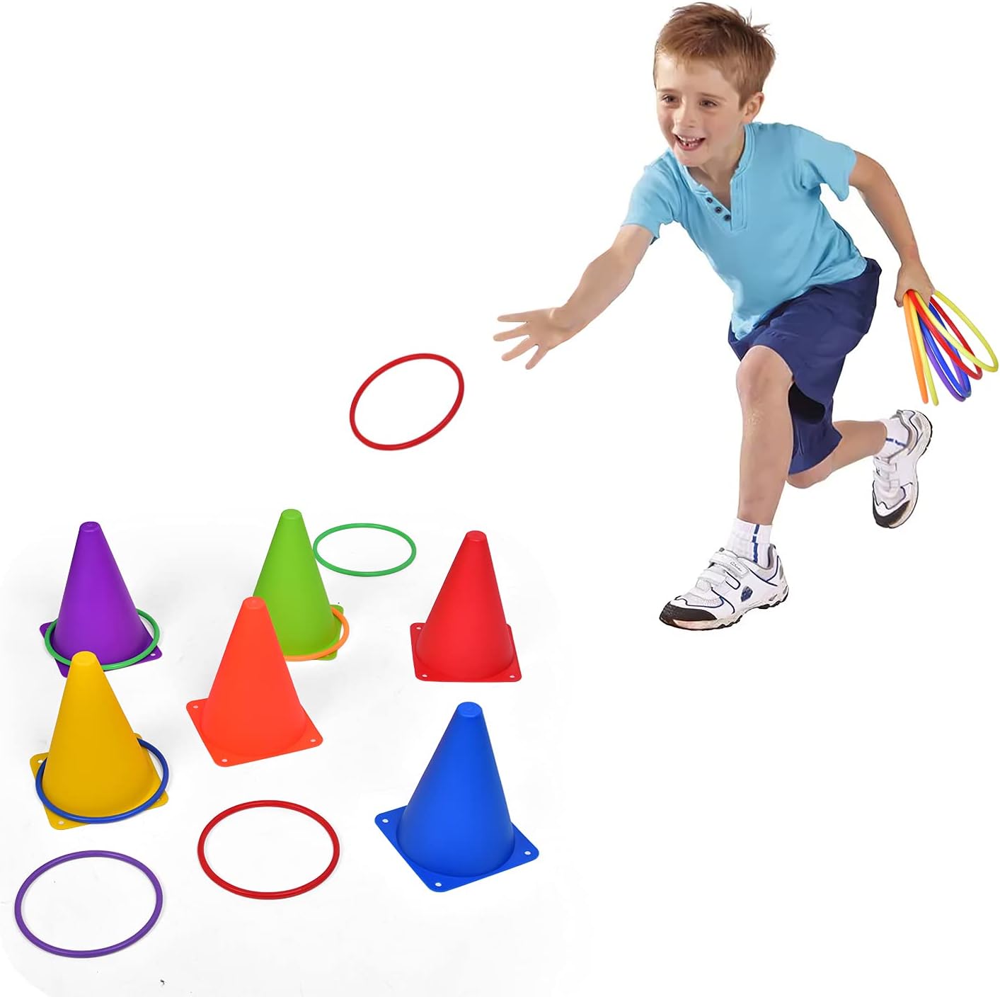 FUN LITTLE TOYS 3 in 1 Carnival Games, Outdoor Games, Ring Toss Game 25 Piece Set, Bean Bag Rings Set Games, Party Game Supplies : Toys & Games