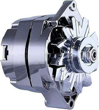 RAREELECTRICAL 1-Wire Chrome Alternator For Chevy 140A Self Exciting