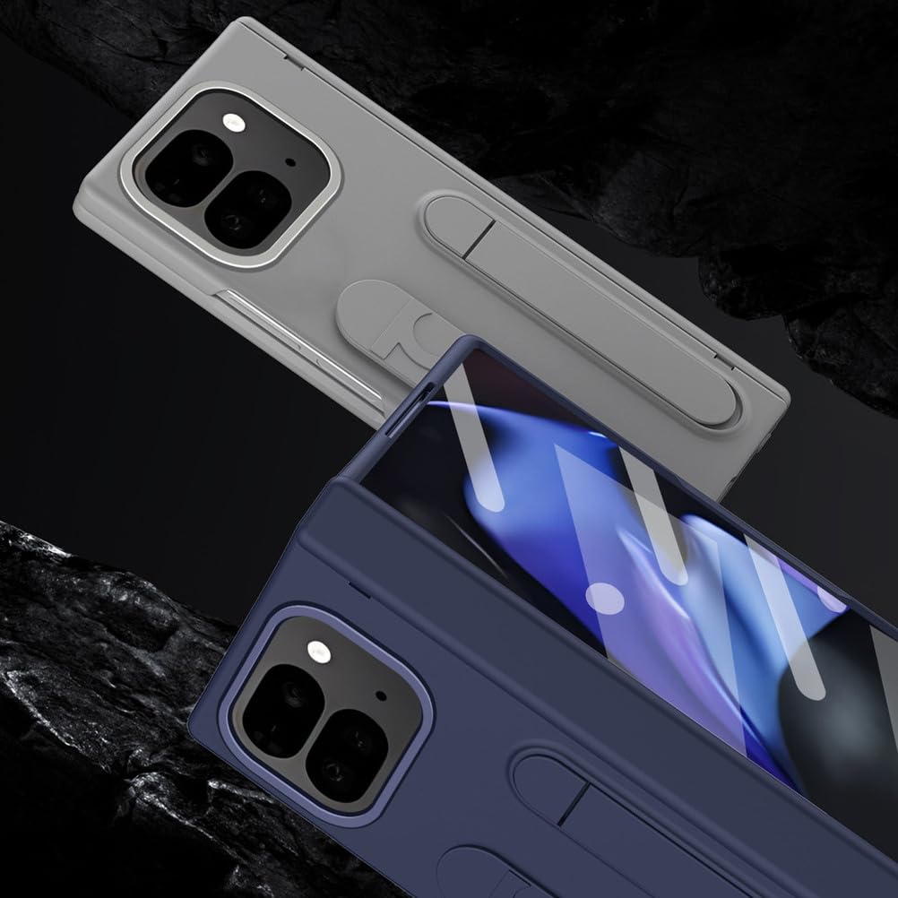 Etui ze stojakiem do Google Pixel 10 Pro Fold, ochrona ekranu, all-inclusive zawias z paskiem na rękę, ochrona przed upadkiem, niebieskie, 10 Pro Fold