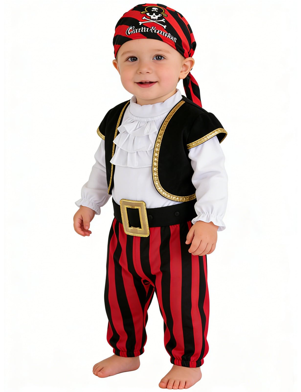 Barboteuse Pirate Bébé Garçons Nourrisson Tenue Halloween 0-24 Mois