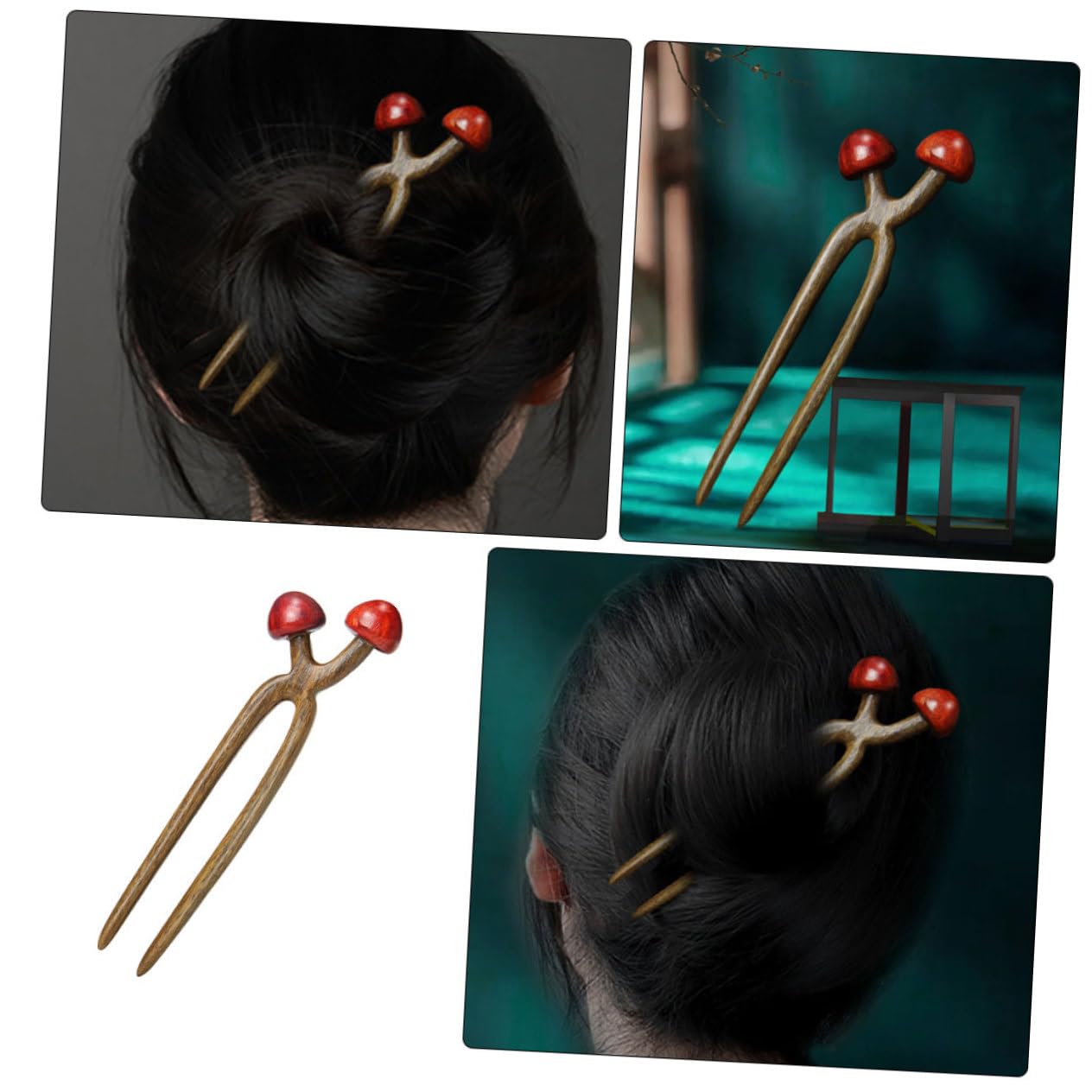 Healeved 3pièces à Cheveux Bois u Épingles à Chignon Vintage Pour Femmes Accessoires Pour Cheveux Outils De Coiffure Élégants Pour Chignons Et Updos