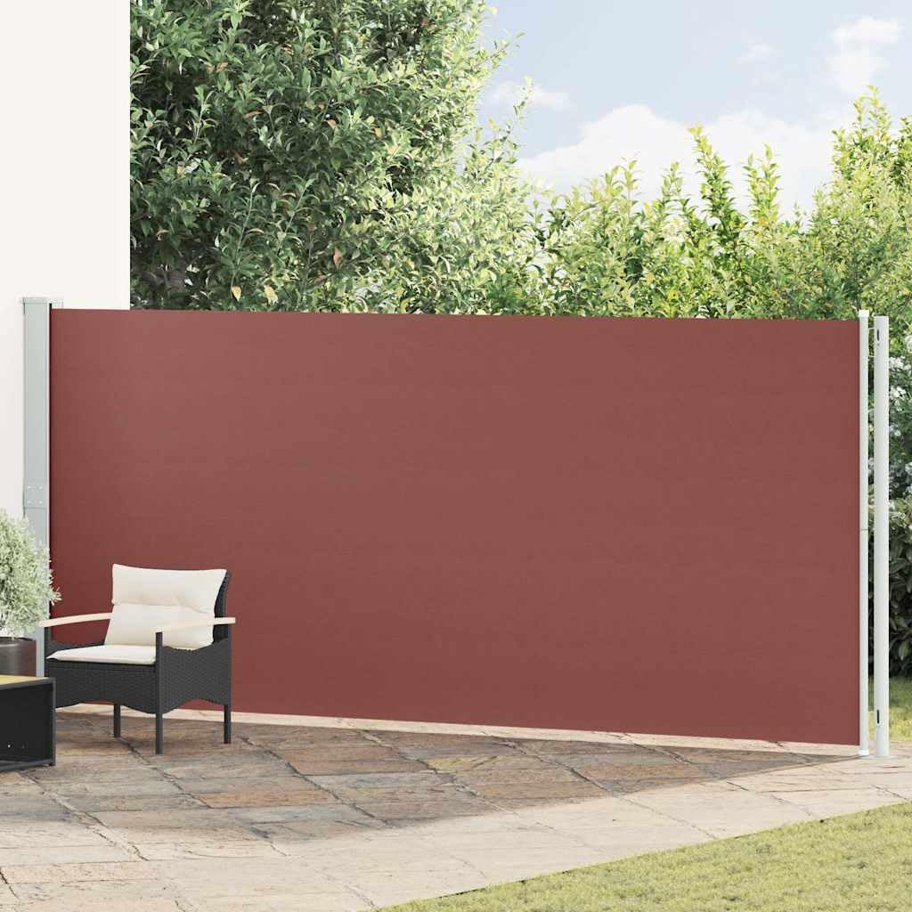 Store latéral extensible 180 x 600 cm marron en polyester résistant