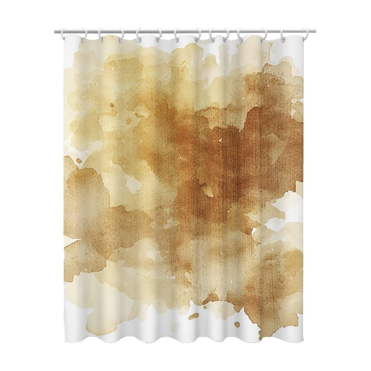Gelb Duschvorhang 240x200, Duschrollo mit 12 Duschvorhang Haken, Einfach Shower Curtains Beschwerter Saum, Waschbar Polyester Stoff Wasserdicht Extra Lang für Badewanne Badezimmer Deko, Geschenke -581