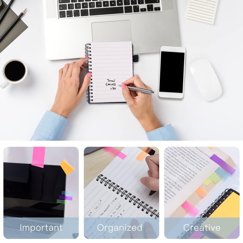 AGPTEK Carnet à Spirale avec Notes Colorées, Bloc Note Couverture Kraft, Cahier Spirale avec Porte-Stylo, Notes Autocollantes pour Étude et Bureau Noir