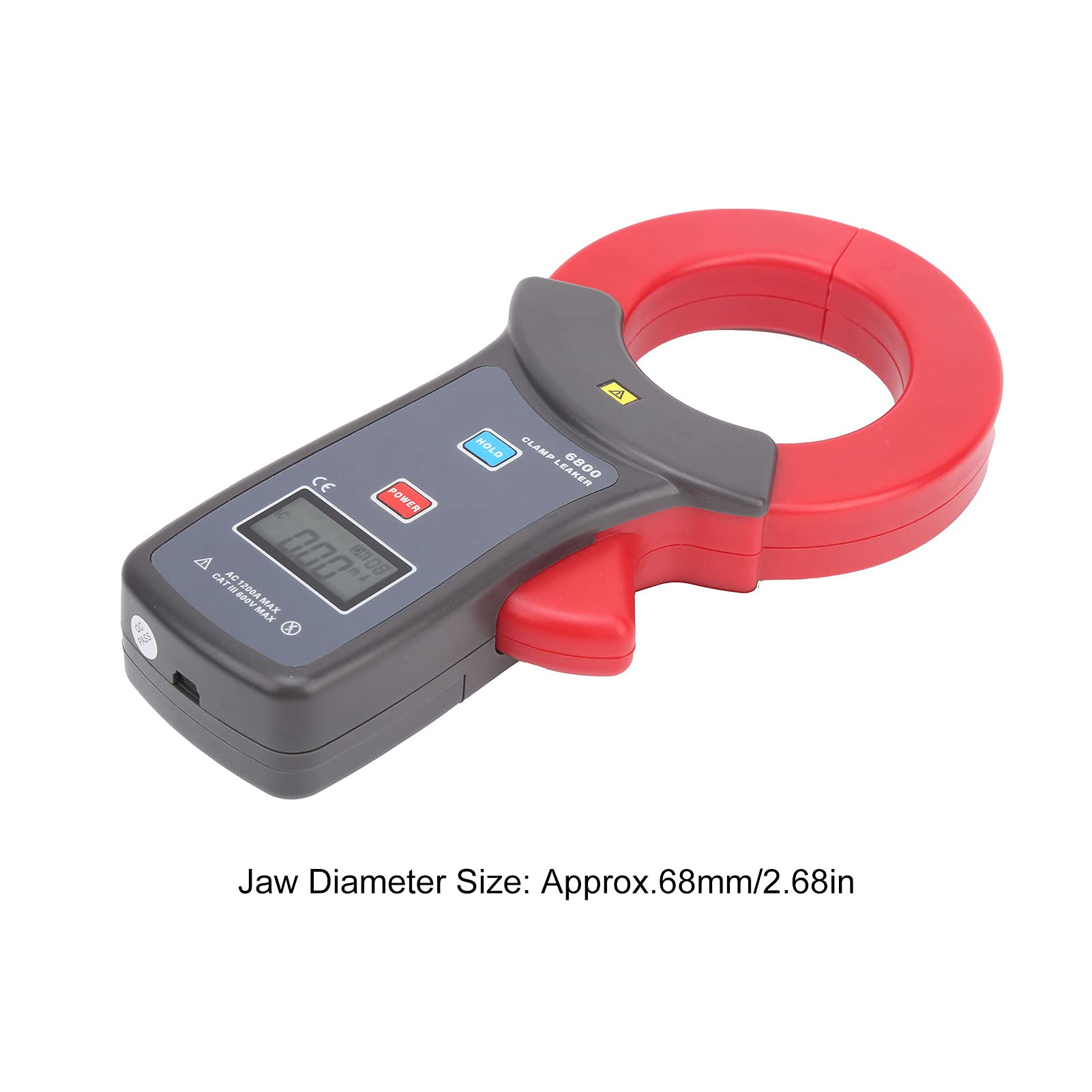 aqxreight Tester Prądu Upływowego AC 1200A Miernik z dużą Cęgami i Szczękami 68mm Przesyłanie Danych USB dla Elektryków Do Użytku Komercyjnego w Przemyśle