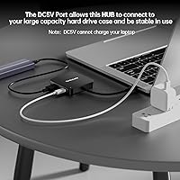 Vista 5 de ANYOYO Hub USB 3.0 de 6 puertos (versión no HDMI), 3 x USB-A, 2 x USB-C, 1 USB-C DC 5 V, adaptador multipuerto compatible con portátil/PC