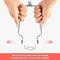 Vista 3 de Paquete de 2 soportes de arpa HZHFCB de 7, 8, 9, 10 pulgadas, kit de arpa de lámpara ajustable, compatible con estándar IP 3/8, E14, E26, E27