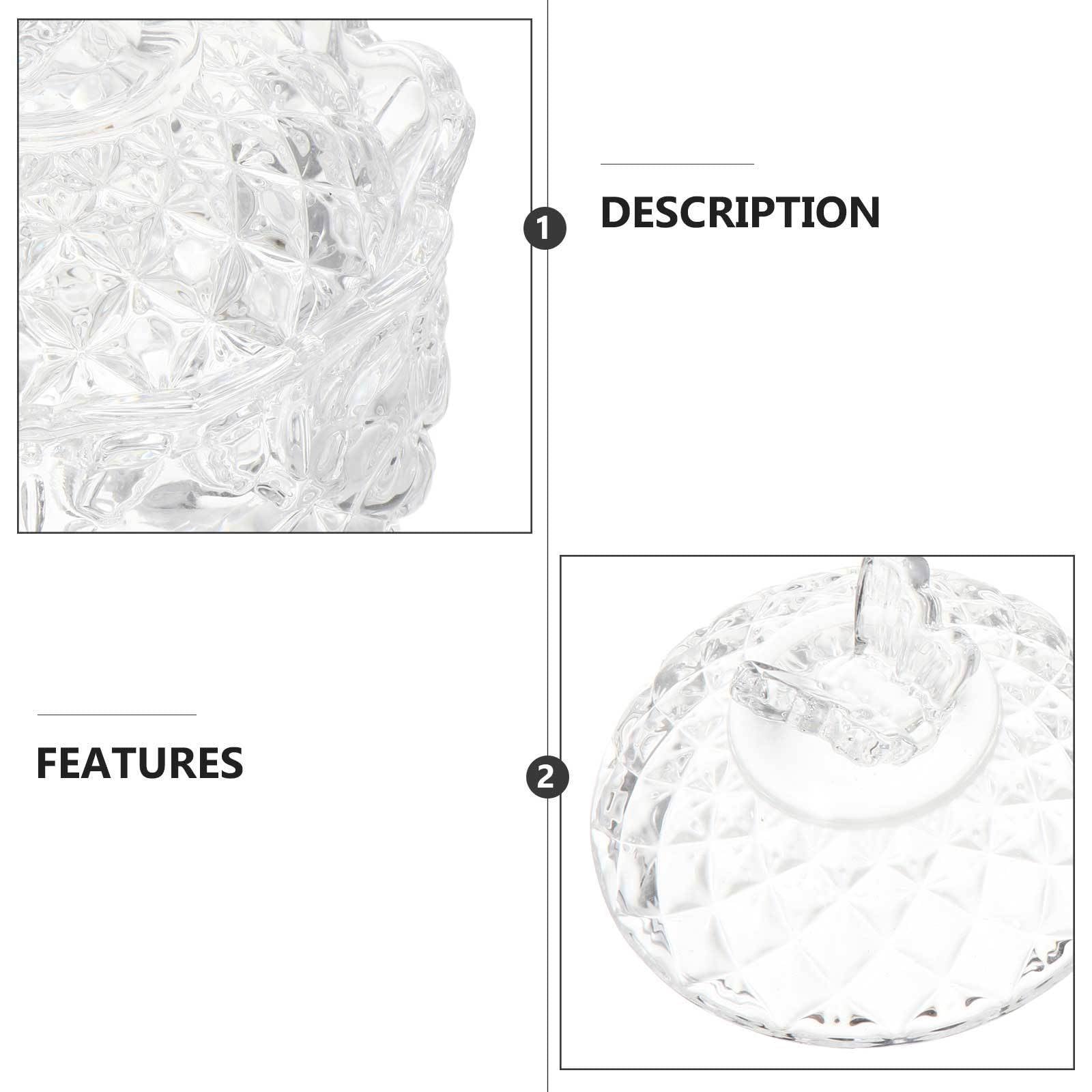 SHOWERORO Tarro de Cristal Transparente Práctico y Elegante Tapa en Forma de 2 Piezas para Almacenar Dulces Adecuado para Frutos Secos y Snacks en Cocina
