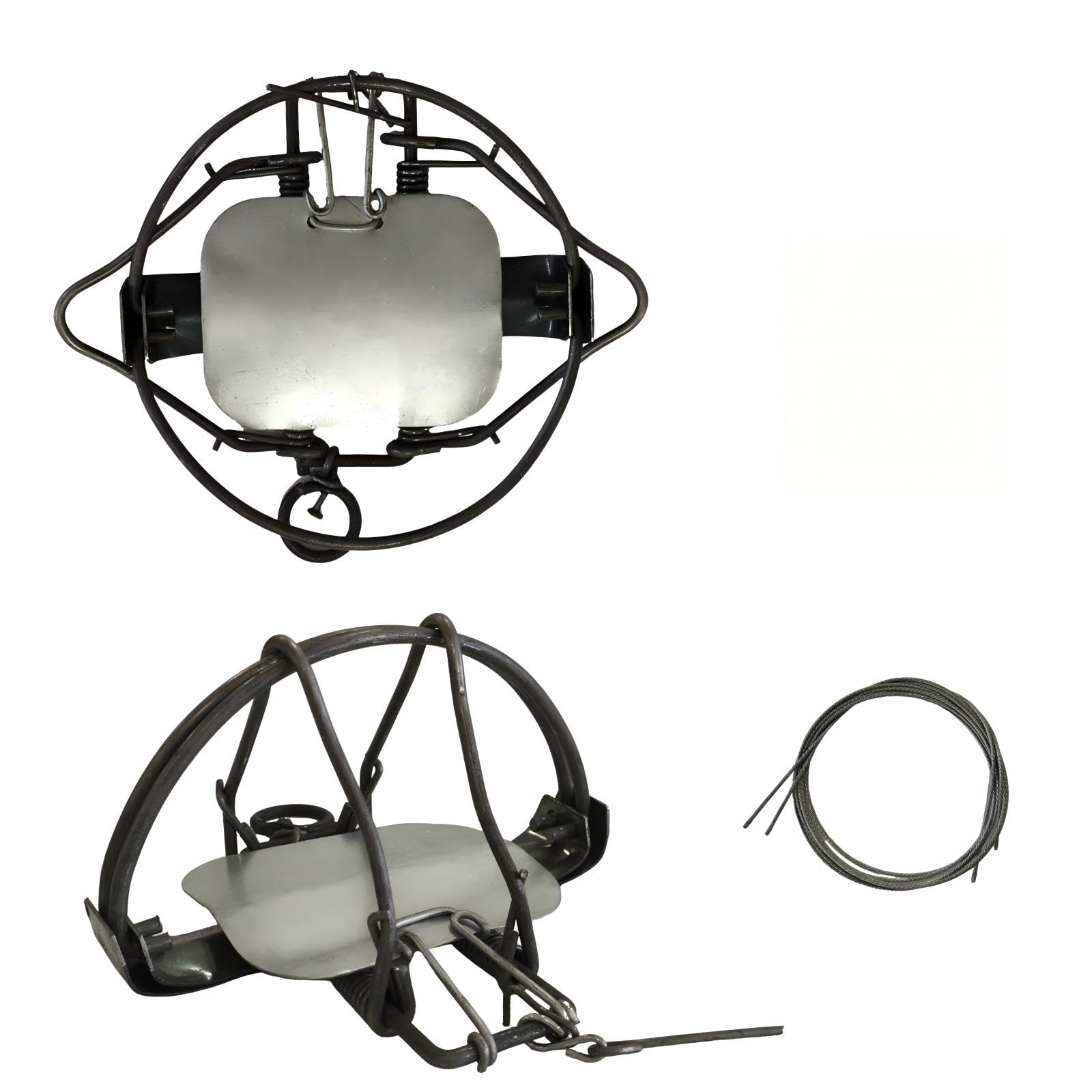 Photo 1 of 2 Pack Humane Small Animal Spring Cage Trap, Reusable Easy Setup Trap for Farms, Yards and Gardens for Groundhogs, Moles, Squirrels, Possums (7in-Galvanized)