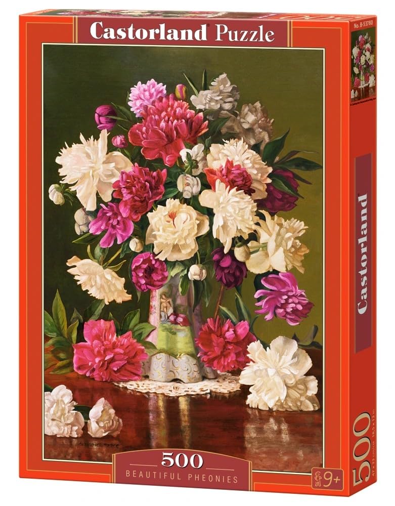 500 Piece Jigsaw Puzzles, Beautiful Pheonies, Bunch of Flowers, Still Nature, Adult Puzzl…