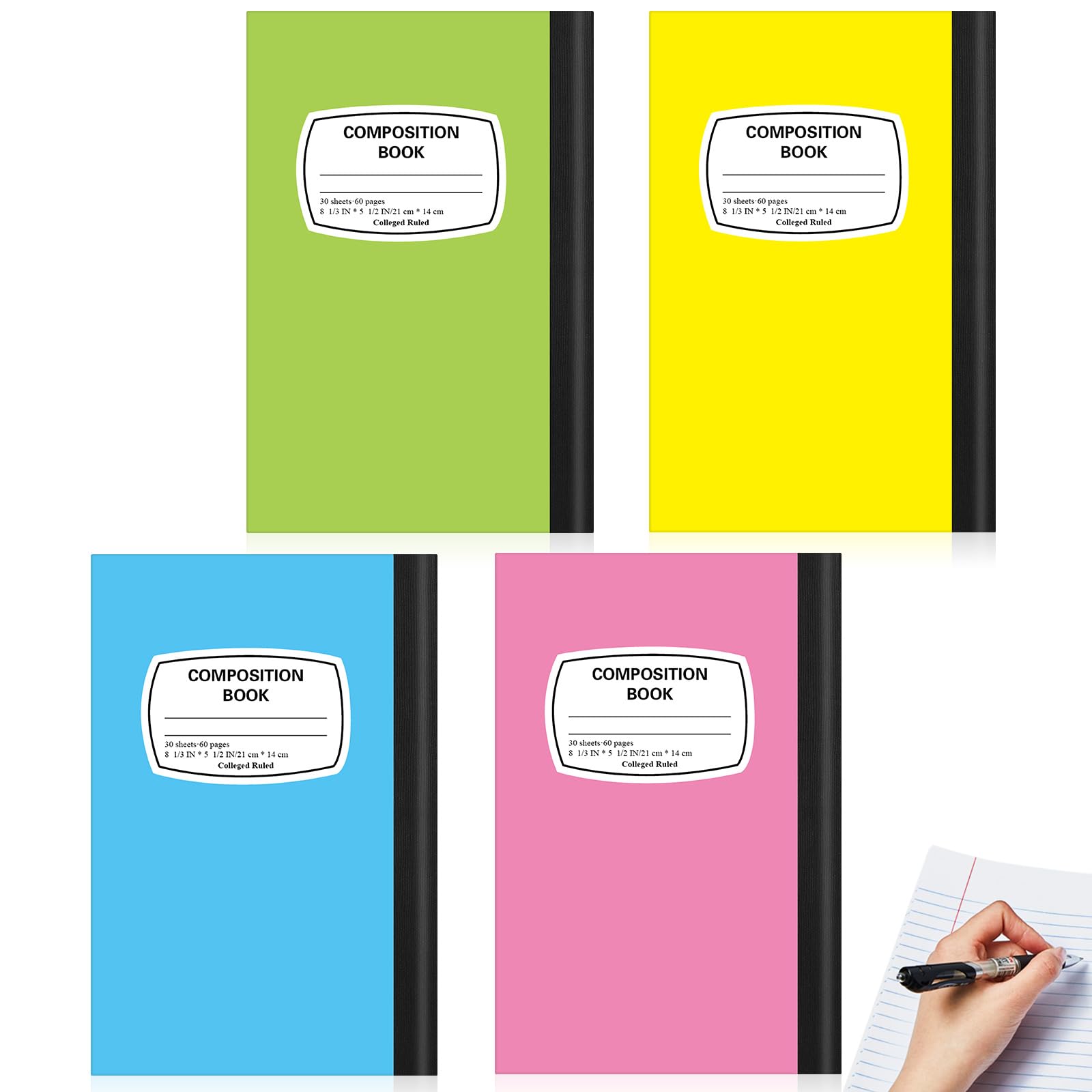 Fini l'encre qui bave : carnet de composition pour gaucher A5 marbre - 8