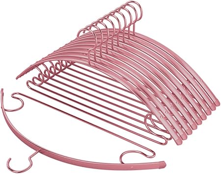 Hangers 10 Pack, Hanger Racks for Clothes Wall Mount, Portable Hanger Organizer Rack for Everyday Standard Use Clothes, Shirts, Blouses, T-Shirts Pink