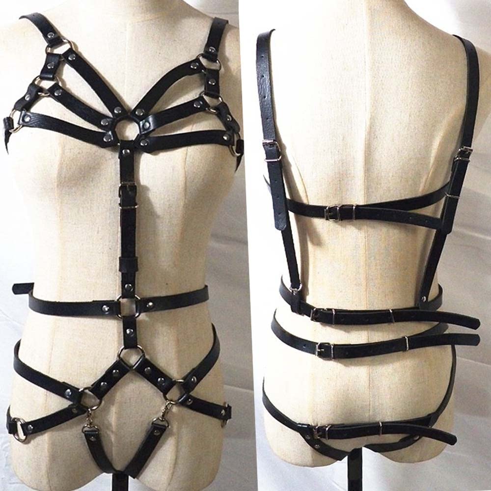 Cinghia di Cuoio delle Donne del Petto del Corpo Sexy IC Reggicalze Cinghie Regolabili della Fasciatura (Color : Pg03, Size : One Size) (Pg03 One Size)