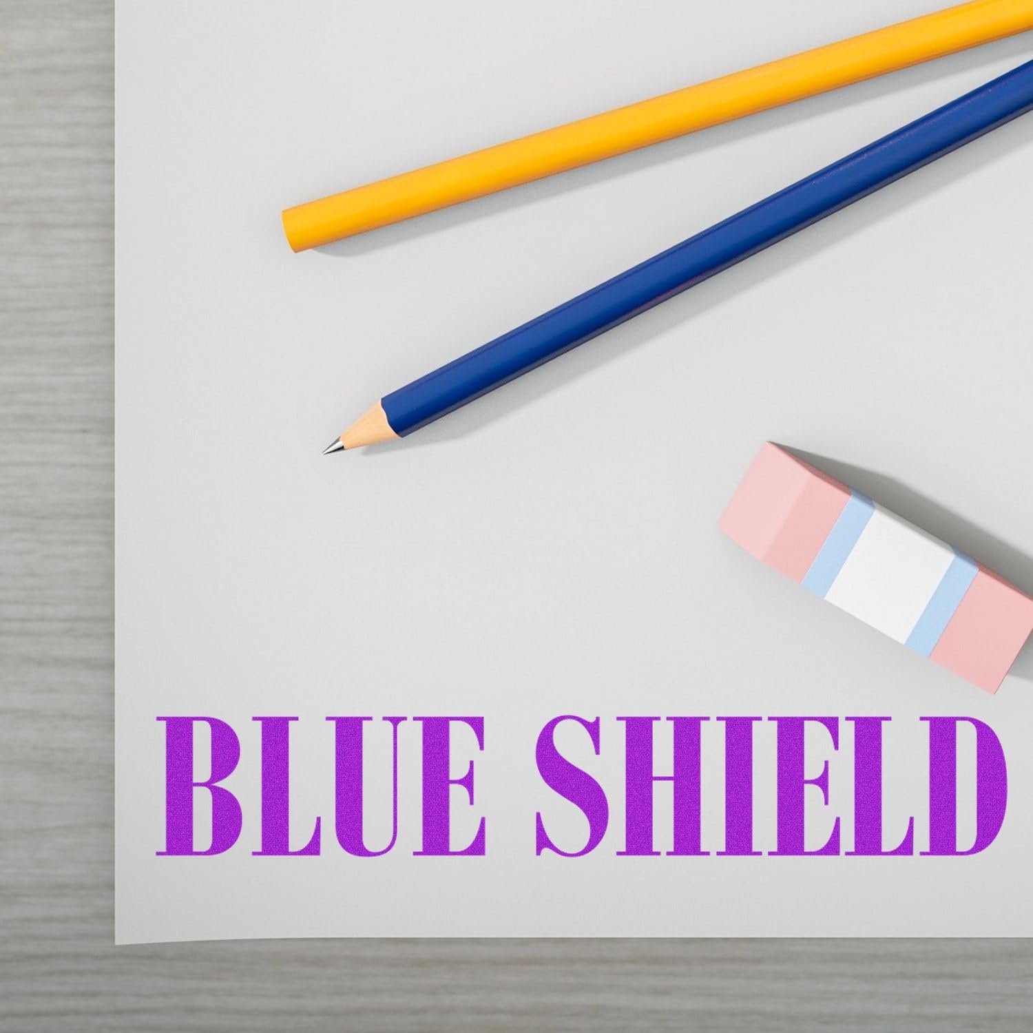Blue Shield Rubber Stamp tampon caoutchouc de marquage manuel