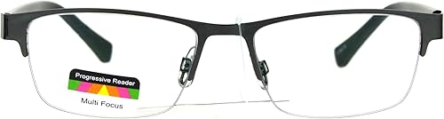 Miniatura 2 de Gafas de lectura progresivas de enfoque múltiple 3 poderes en 1 lector rectángulo medio borde