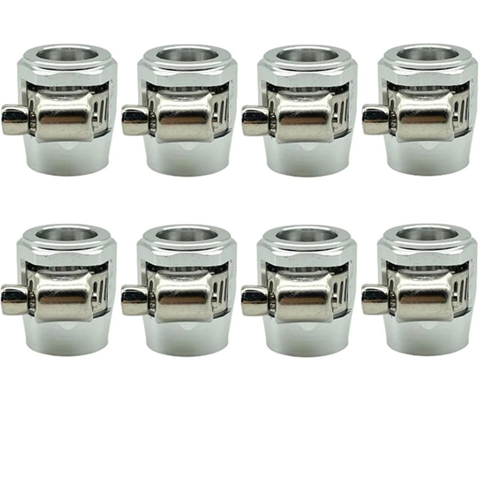 Dsfihjo 8Pcs An4 Sliver Hose Finisher Flexible Pipe Clamp 8Pcs 4An 6An 8An 10An 12An Car Hose Clamp Radiator Modified Fuel Water Pipe Tube Clip Buckle Fitting Oil Clamps End Finisher(8Pcs An4 Sliver)