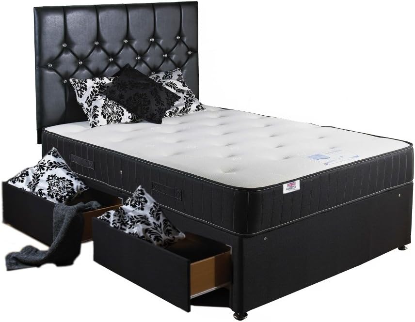 Somnior Beds Backcare Divan bed complete set with mattress, headboard and 4 drawers (Superking)