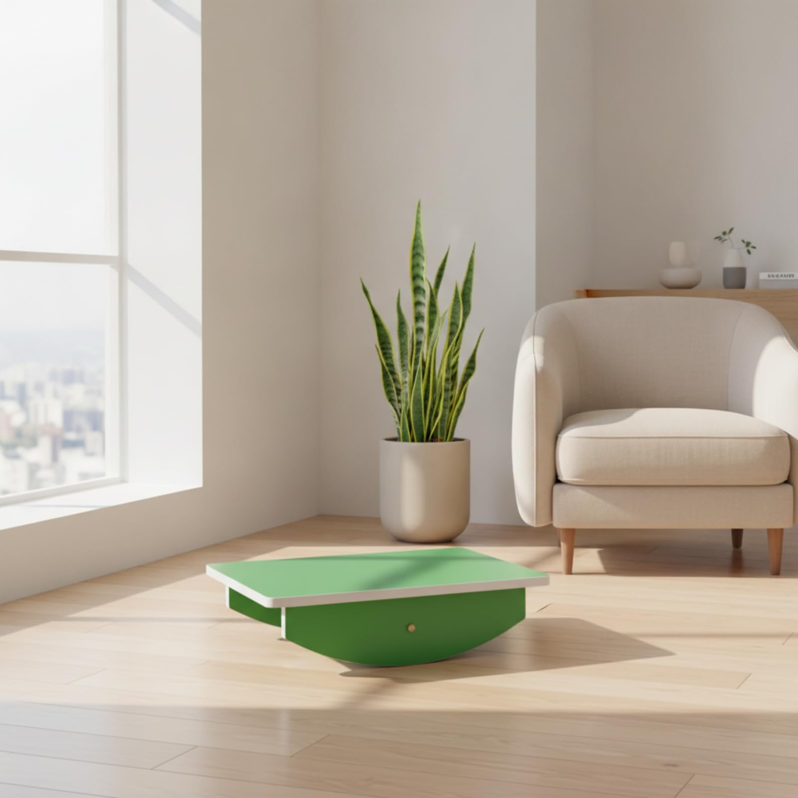 Harilla Tabla de Equilibrio Infantil Tabla de Balance Balancín de Juego Entrenador Sensorial de Madera con Base Curvada y Bordes Redondeados Adecuada para