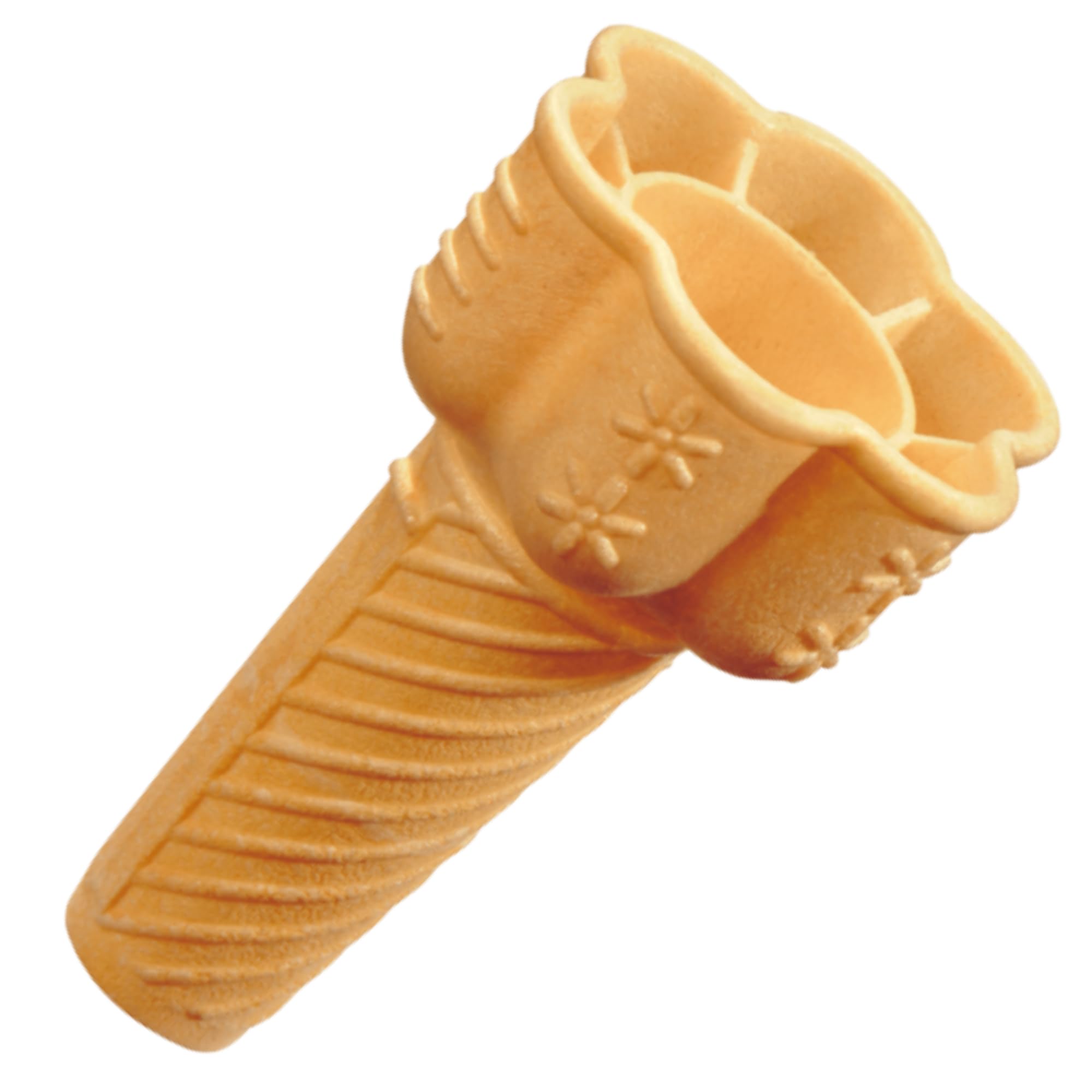 Bazko Waffles - Juego de 300 gofres semidulces para helados de 10 cm / 6,2 cm | Con adorno | crujiente helado suave taza para helado, sorbete, vegano