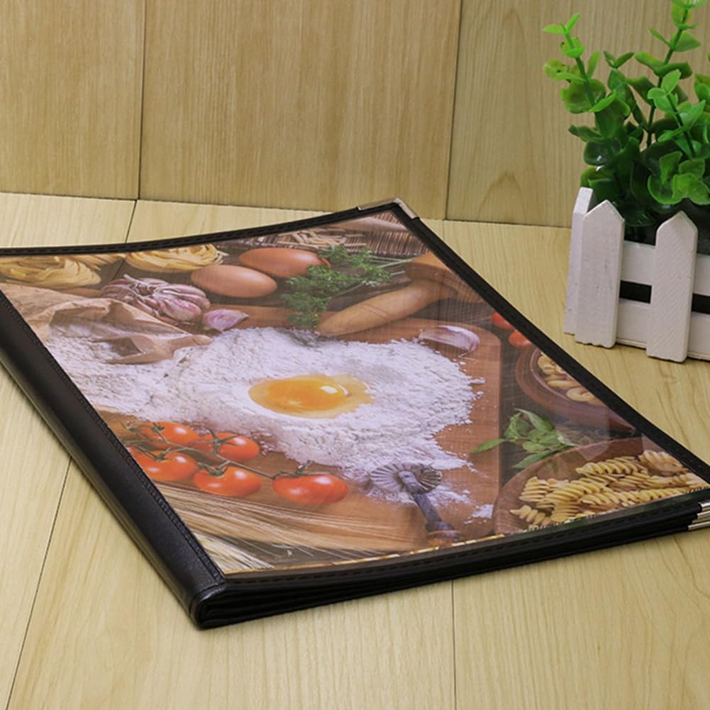 10 piezas transparente restaurante menu cubierta para formato A4 libro Cafe Bar 4 páginas 8