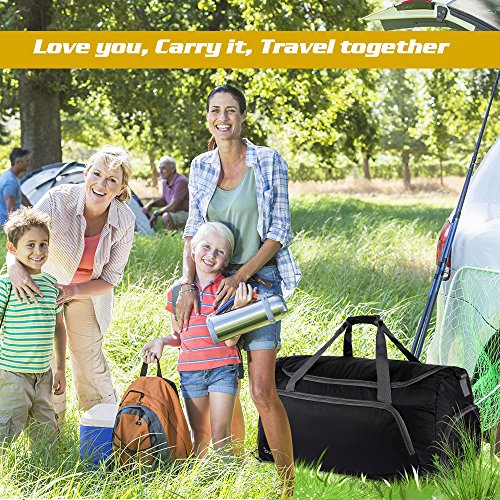 OXA Lightweight Foldable Travel Duffel Bag with Shoes Bag, Black