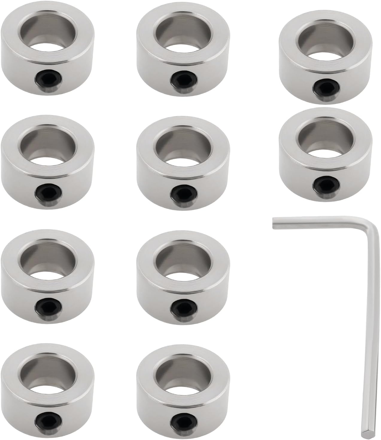 10Pcs 8mm Inner Diameter Shaft Collars Set Screw Lock Collar Suitable for 3D Printer Gearbox Components Motor Bases Machine Tools Drive Shafts