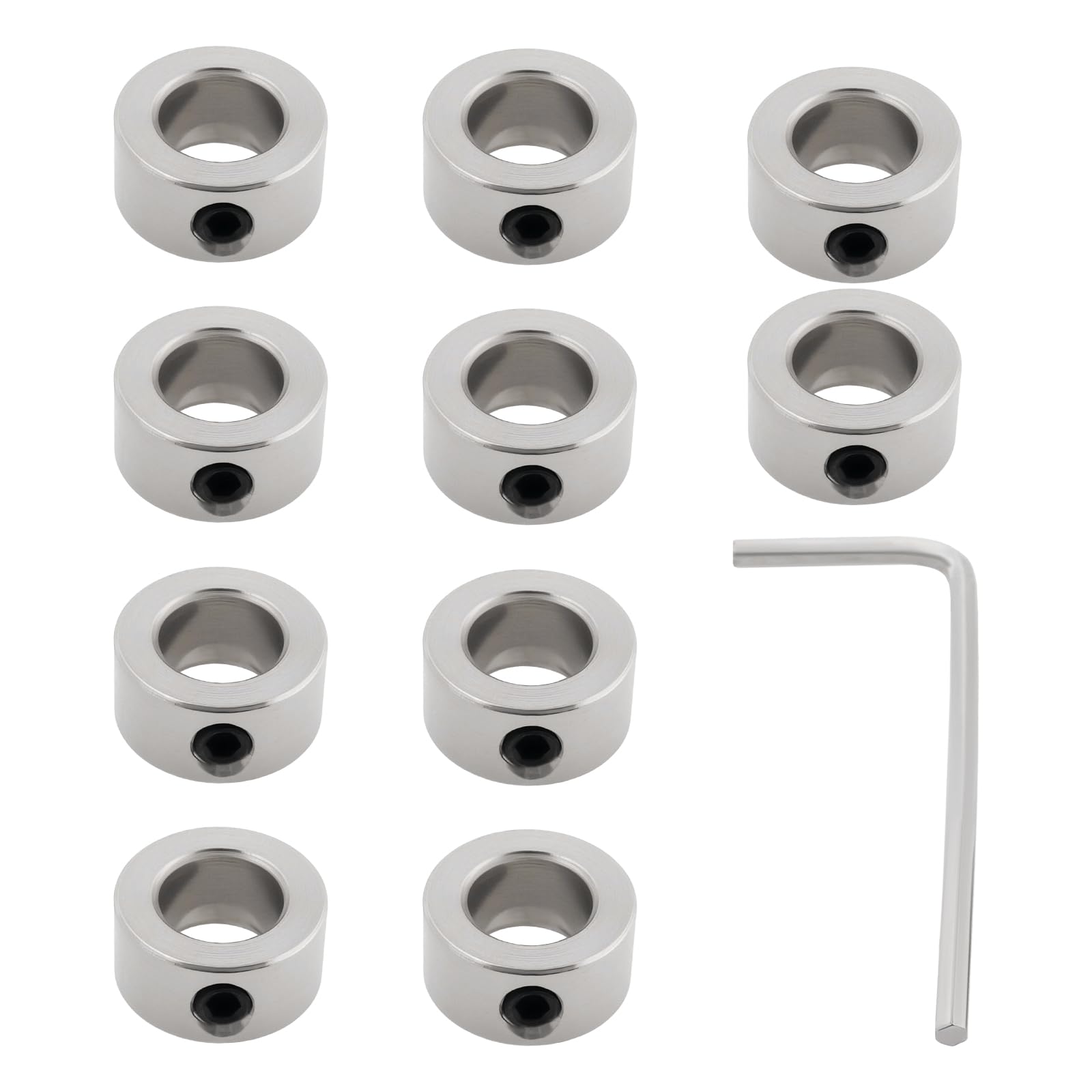 SG Store 10Pcs 8mm Inner Diameter Shaft Collars Set Screw Lock Collar Suitable for 3D Printer Gearbox Components Motor Bases Machine Tools Drive Shafts