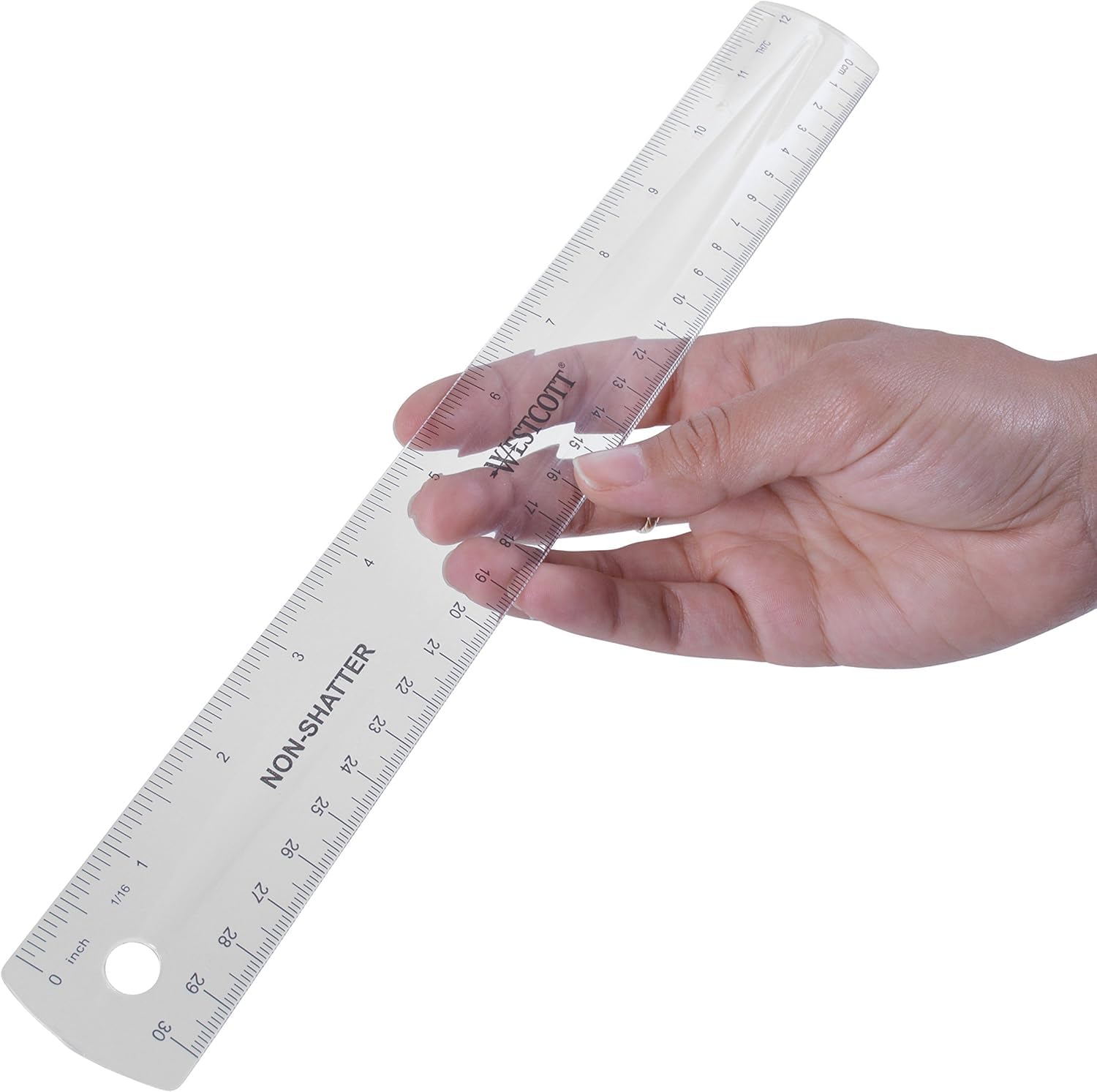 Westcott Flexibles, bruchsicheres Lineal, 30,5 cm, flexibles Design mit leicht ablesbaren Markierungen, transparent, für Zuhause, Büro, Klassenzimmer, Schulanfang, Schulbedarf