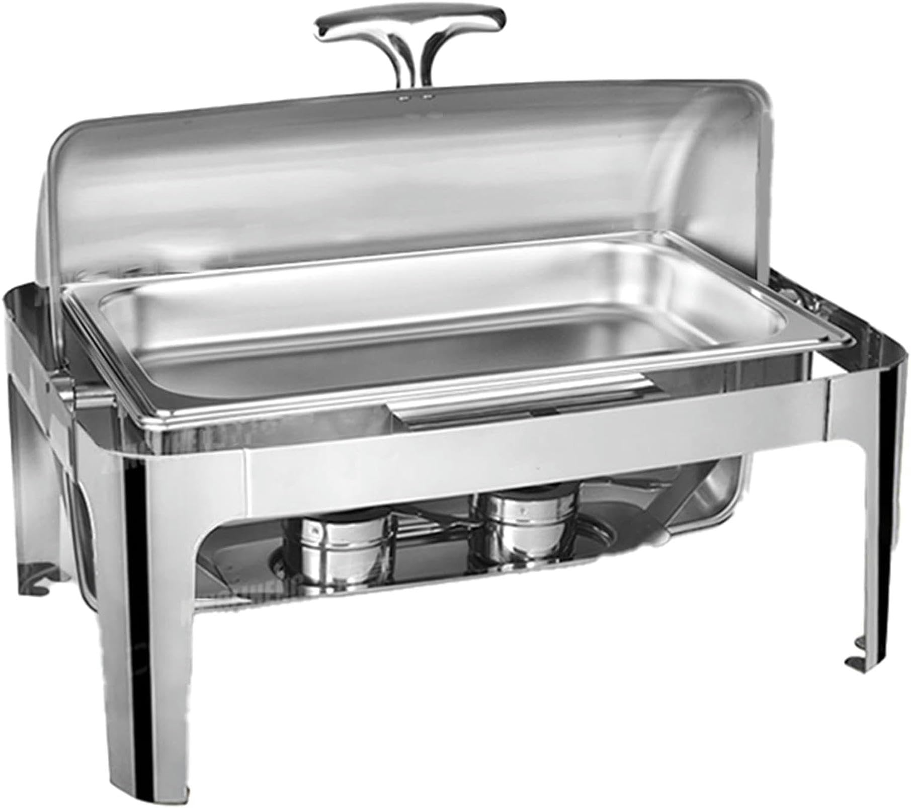 Plaque chauffante de buffet en acier inoxydable – 9 L avec couvercle visuel pour fêtes et événements, solution de chauffage idéale pour la restauration, durable et facile à nettoyer