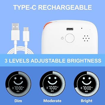 Cuteefun Pomodoro Timer Desk, 100Min Visual Timer with Smiley Face Display