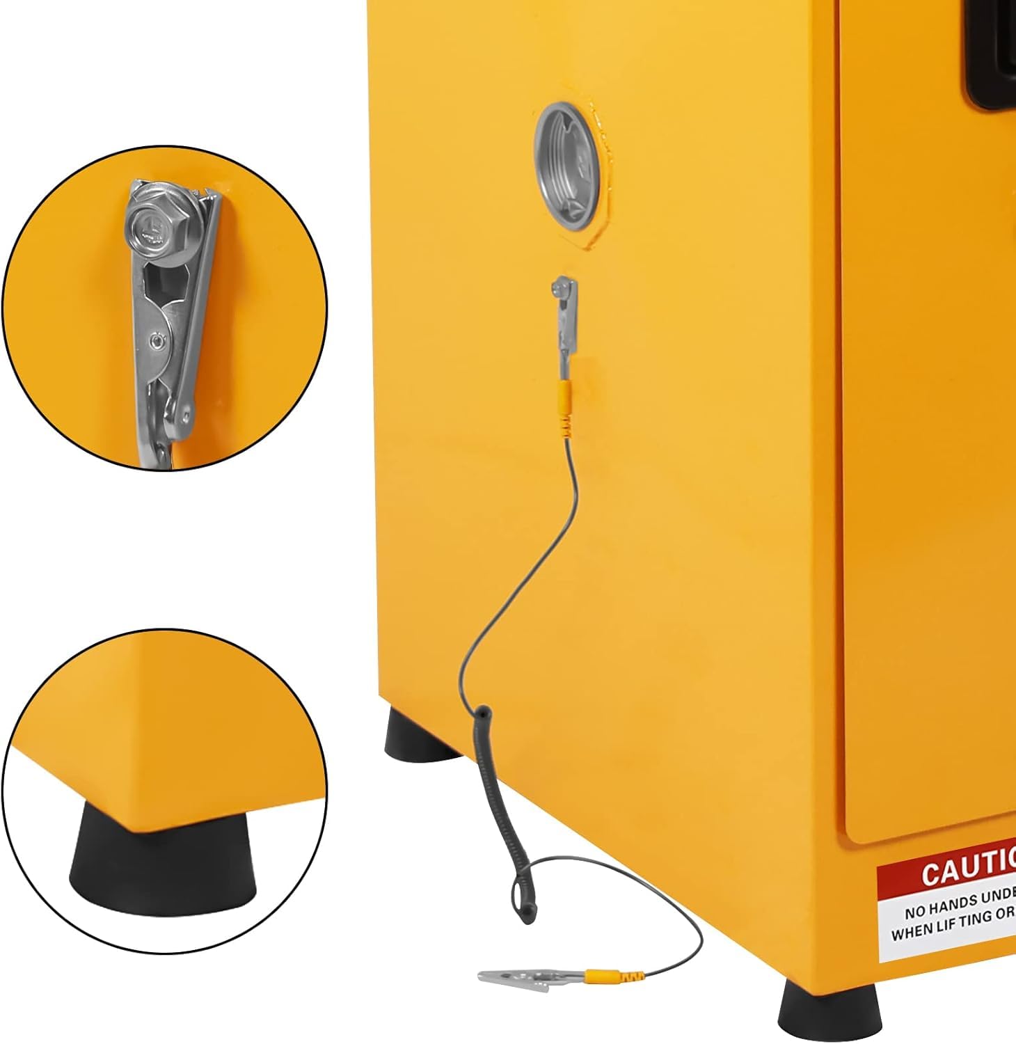 Garvee - Armario de seguridad antifuego, 43 x 43 x 56 cm, 60 L, resistente a los explosiones, con 2 estantes ajustables, con cerradura de llave, impermeable, galvanizado