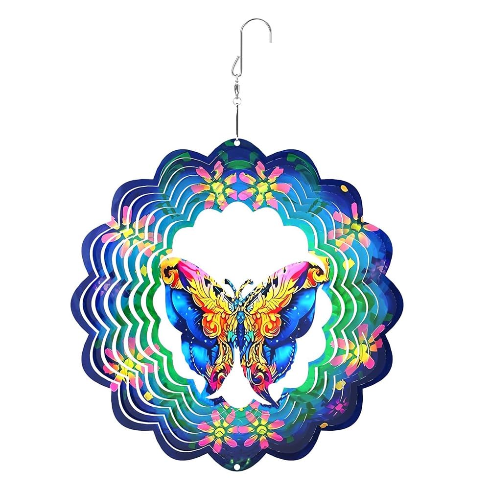 CTRLZS Wind Spinner Hanging Butterfly Outdoor Wind Spinner Metal Wind Spinners for Patio Art Decorations