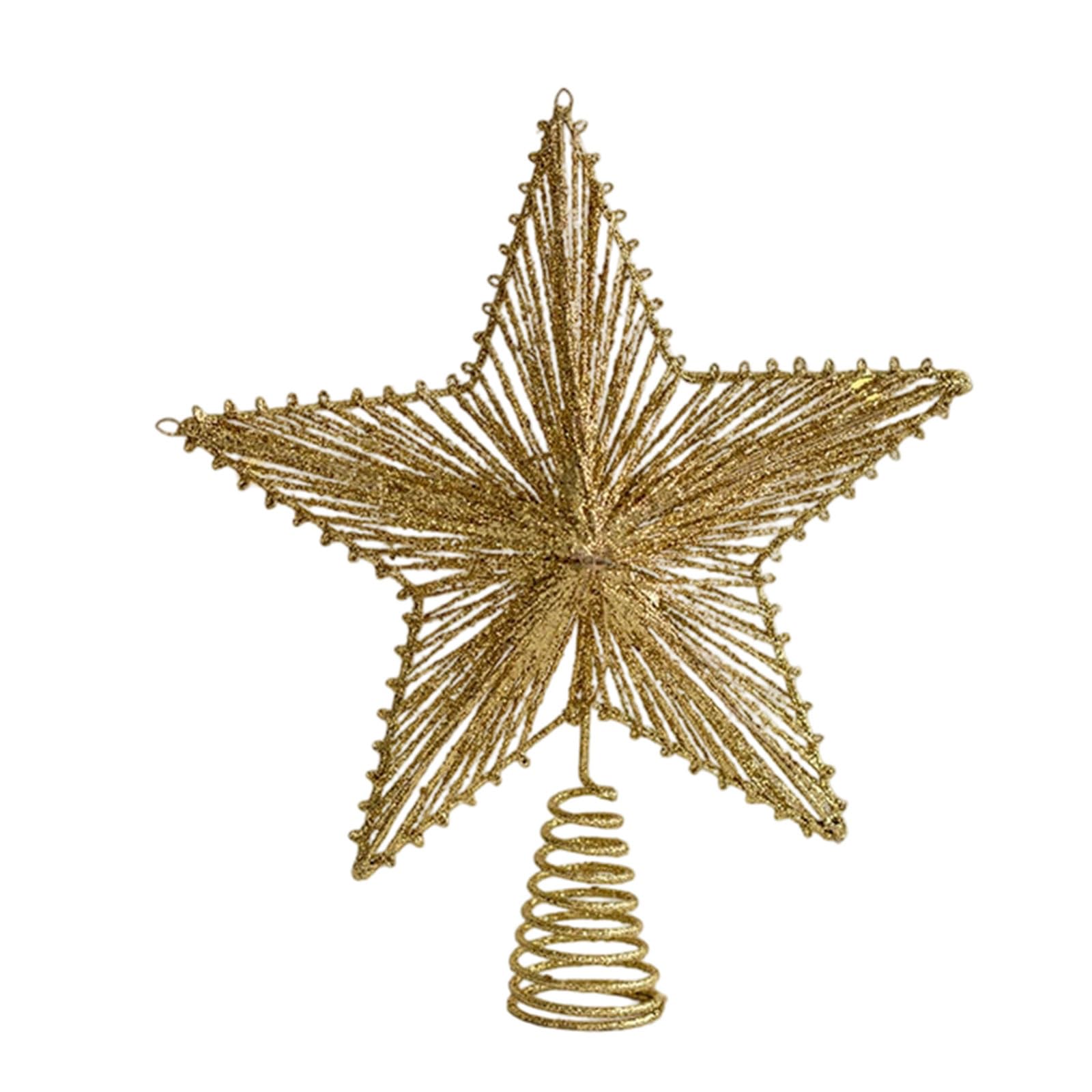 Five Pointed Star Christmas Tree Toppers Festival Pentagrams Adornment Parties Decoration for Indoor/Outdoor Use Star Ornament