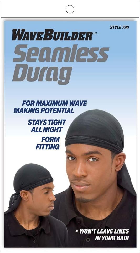 WAVEBUILDER Seamless Durag- Black