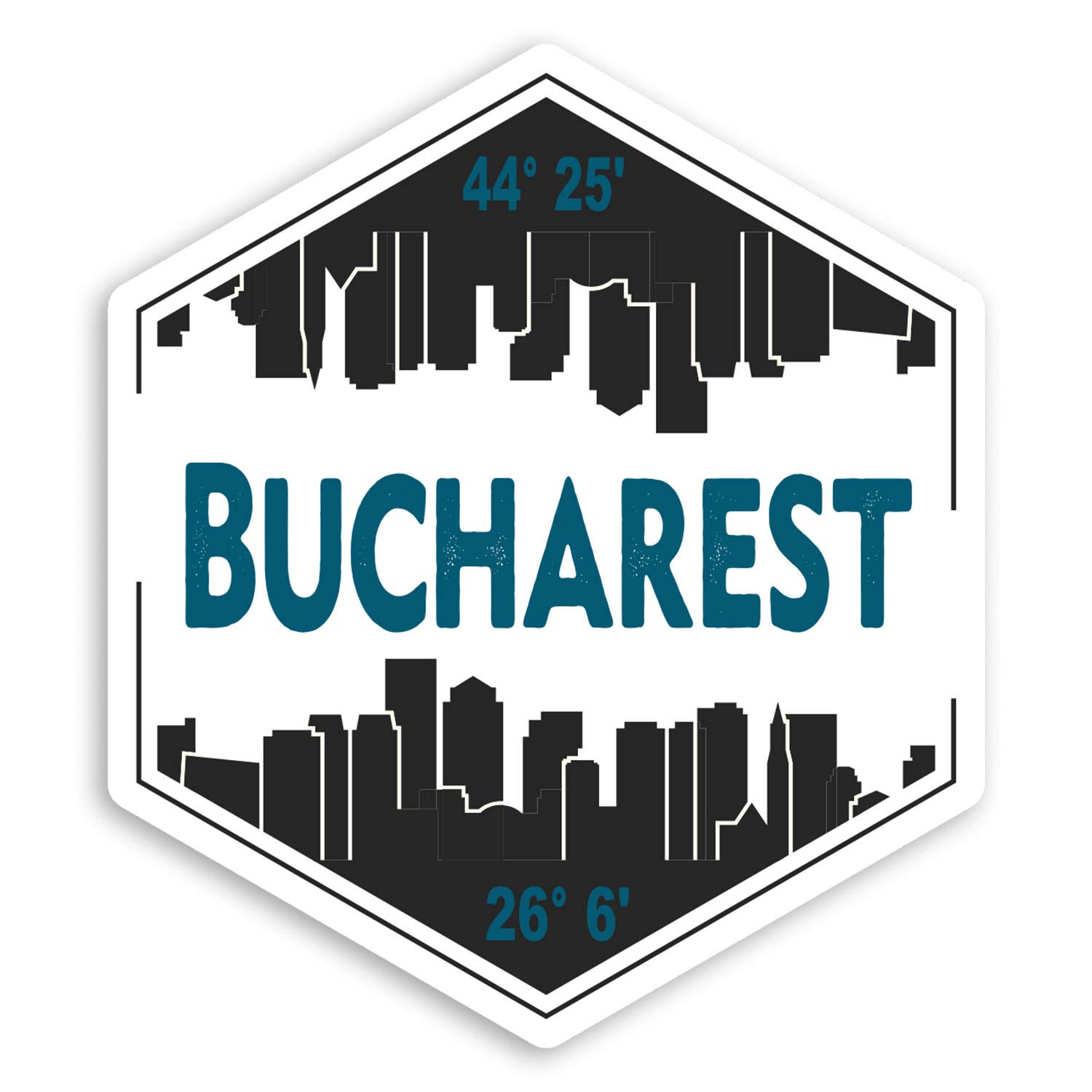 2 x 10cm Bucharest Romania Vinyl Stickers - Map Sticker Laptop Luggage #20244 (10cm Tall)