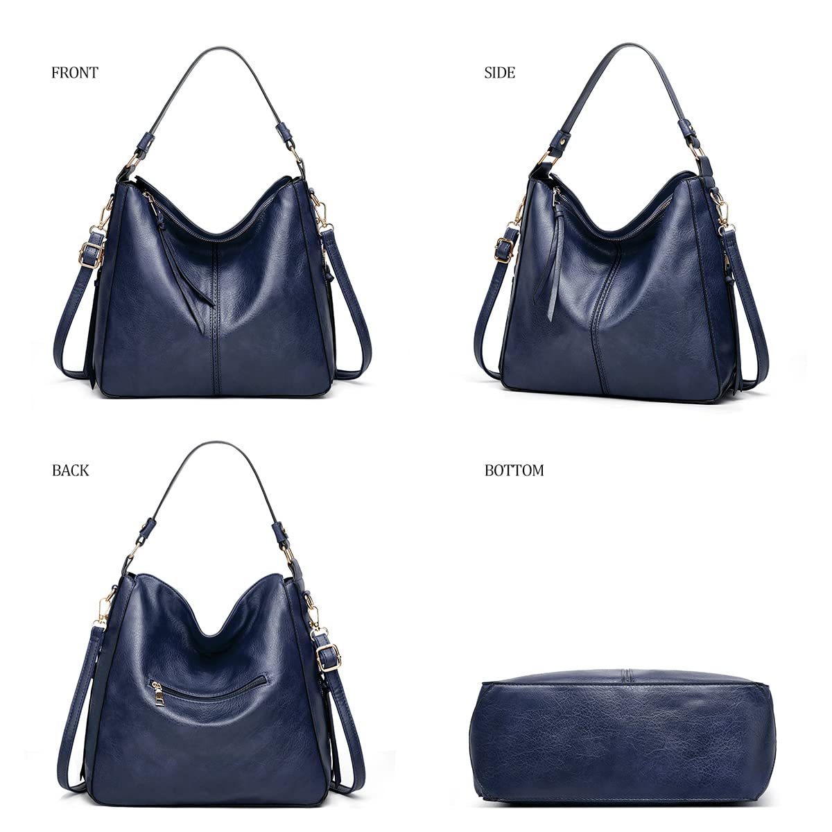 Pahajim Sac à Main Femmes Bandoulière PU Cuir Ensemble 3 Pièces et Portefeuille Sac Cabas Femme Grand Format Sacs Hobo pour Cours,Travail,Voyage