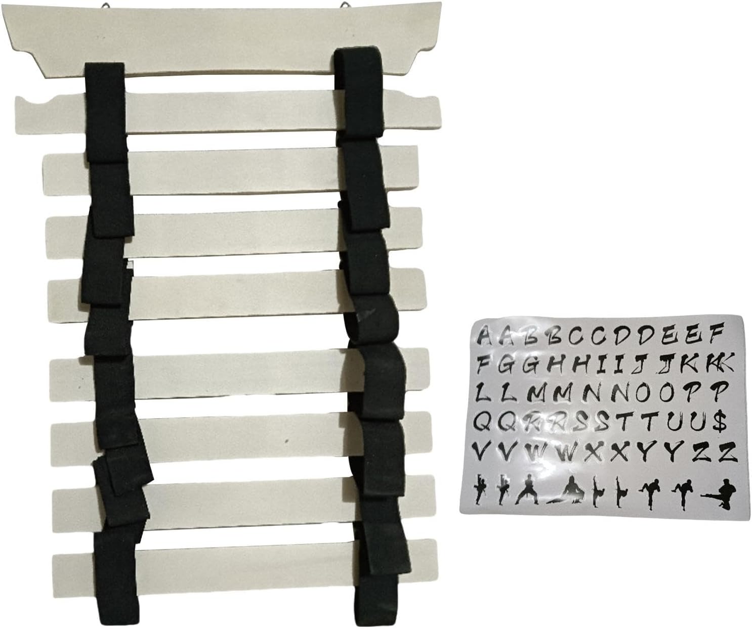 Colaxi Wooden Karate Belt Display Rack, Arts Belts Holder Hanging for Kids and Adult Wall Mount for Boxing Taekwondo