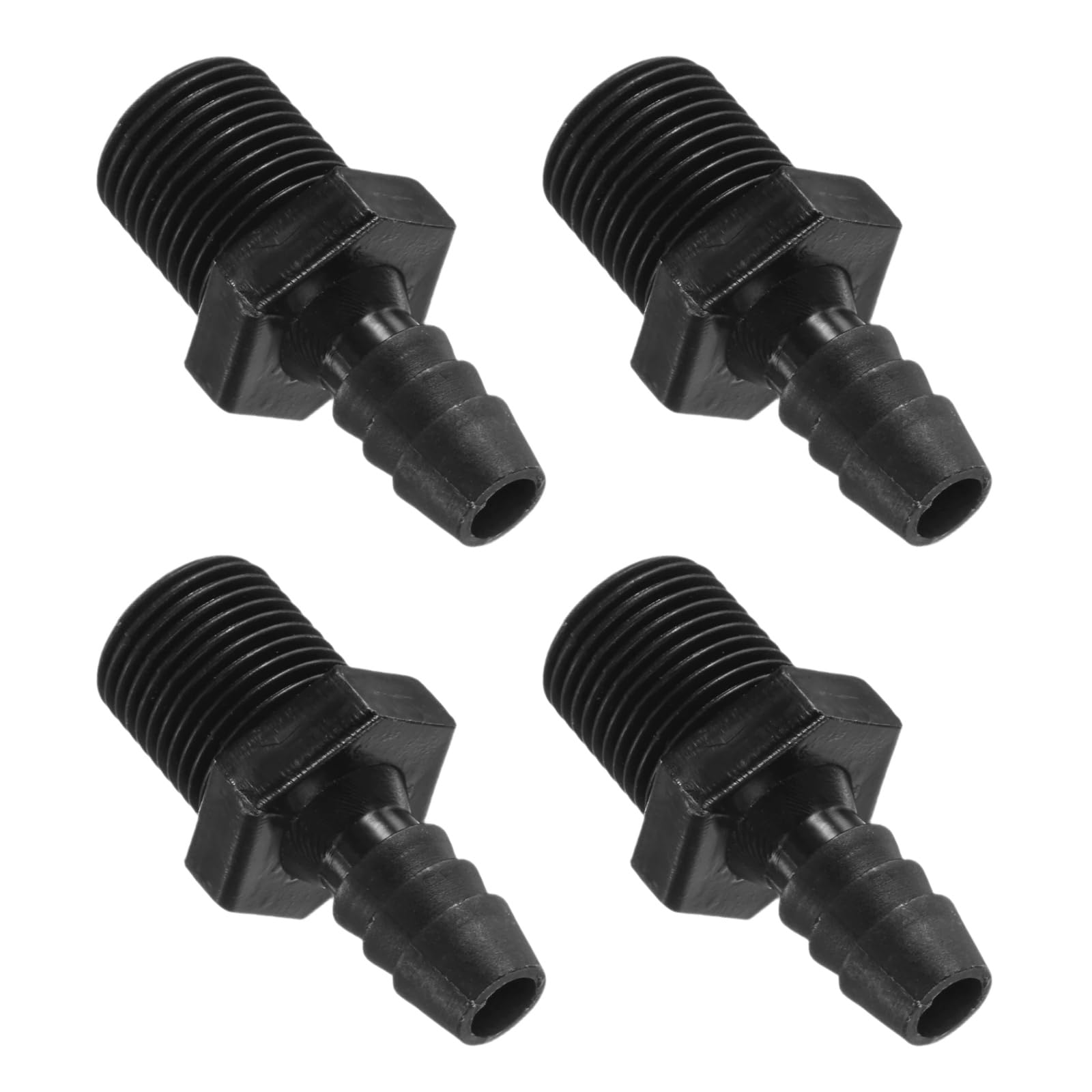 M METERXITY 4-Pack Barbed Hose Fittings, NPT3/8 Male Threaded Plastic Barbed Air Hose Tube Fittings Adapter for Industrial Tube/Portable Water/Garden/Kitchen Hose/Pool Pump Pipe