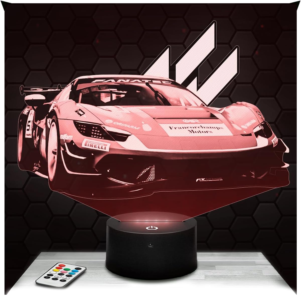 Lampephoto.fr - 3D Lamp Ass. Cor sa EVO Simulation Racing Car Video Games Geek Gift Man, Gamer, Touch LED Night Light, 3D Hologram Effect, Christmas Birthday Gift Idea Man Woman