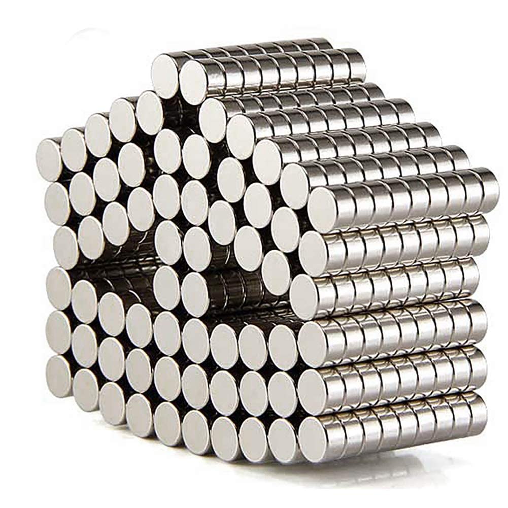 DIYMAG200PCS Refrigerator Magnets Premium Brushed Nickel Fridge, Office Magnets, Silver, 6X3 mm