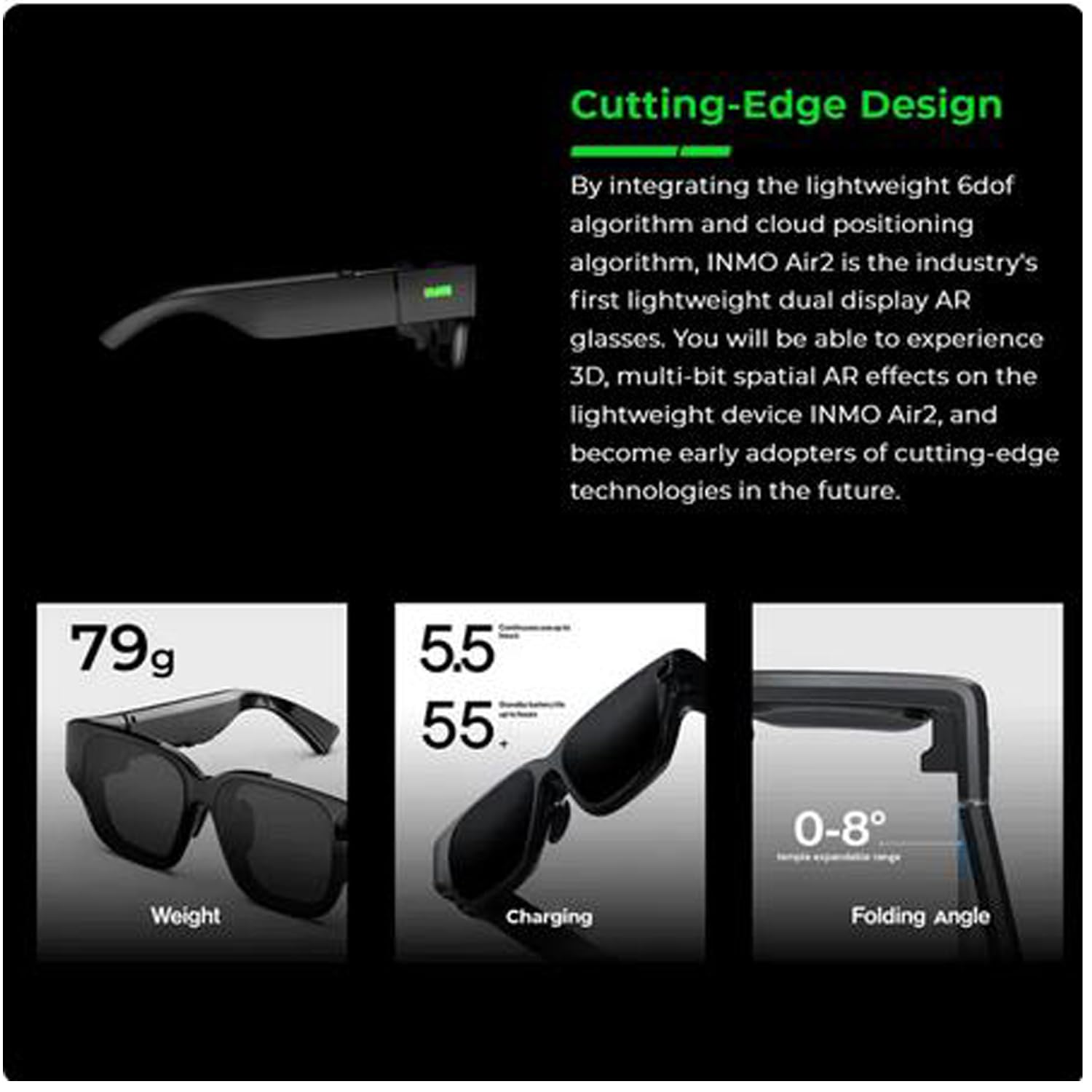 Amazon.com: for INMO Air2 AR Smart Glasses Dual Screen Touch 